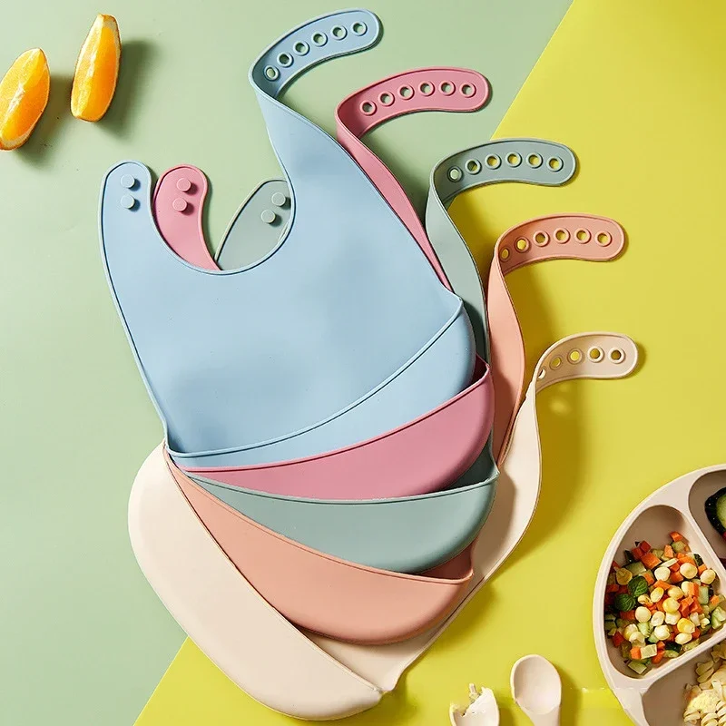 Waterproof Baby Bibs Silicone - 1 unidad de babero de silicona
