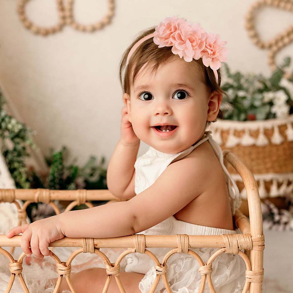 Diademas de flores de gasa par - Baby Gear reseña y precio