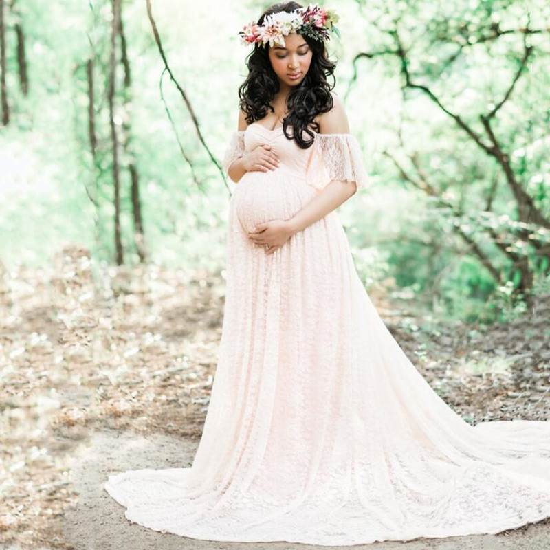 Vestido largo de encaje para f - Maternity Wear reseña y precio